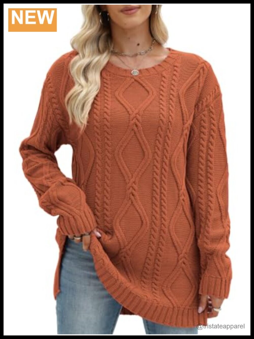 Plus Size Chunky Cable Knit Pullover Sweater - Soft Cozy Long Sleeve Crew Neck